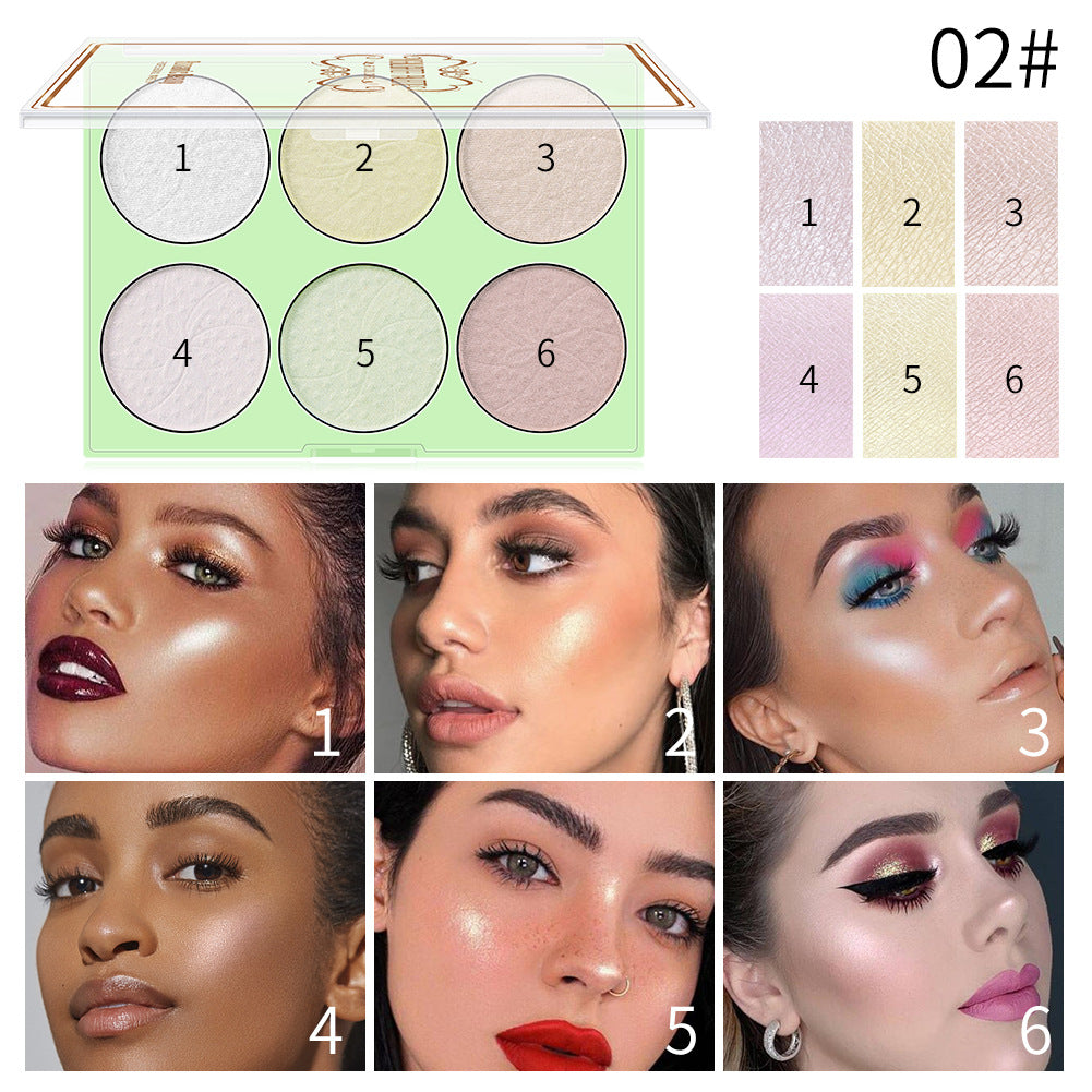 Romantic Beauty 6-Color Highlighter Pearl Brightening Repair Palette Makeup Face Repair Glitter - V.I.P Digital Presence