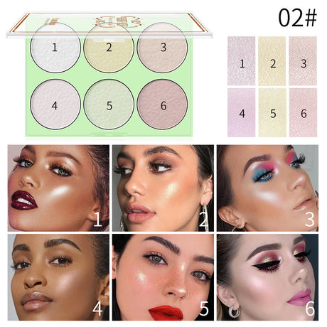 Romantic Beauty 6-Color Highlighter Pearl Brightening Repair Palette Makeup Face Repair Glitter - V.I.P Digital Presence