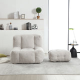Fluffy bean bag chair Super soft couch chair with memory foam and footstool Indoor modern focus bean bag chair - V.I.P Digital Presence