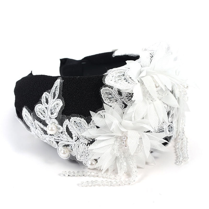 Fashionable handmade embroidery three-dimensional simulation crystal flower hair hoop - V.I.P Digital Presence