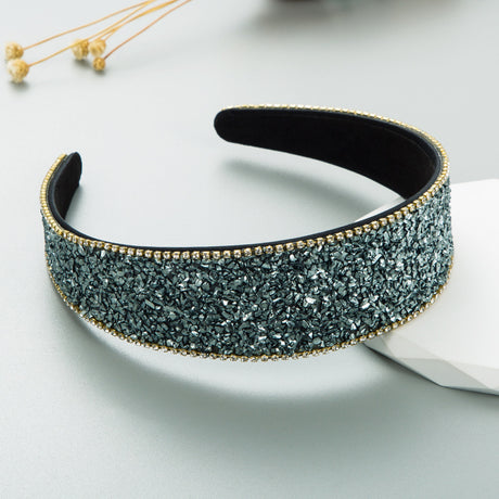 New Colored Stone Hair Decoration Super Flash Diamond Wide Edge Korean Advanced Shampoo Headband - V.I.P Digital Presence