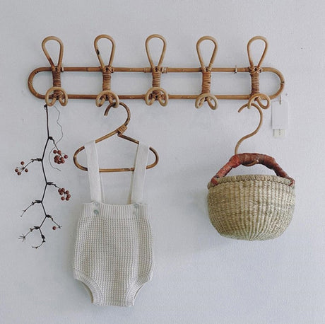 Vintage rattan woven coat hook simple wall hanging hook decorative coat hook entrance hanging clothes hook - V.I.P Digital Presence