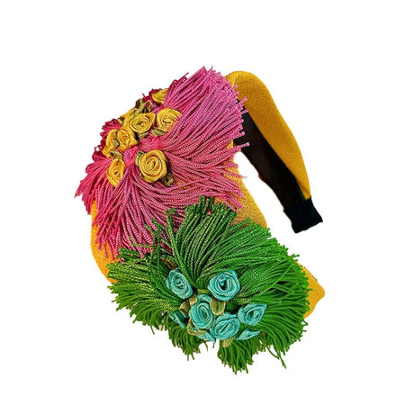 Handmade fabric flower wide exaggerated headband headwear - V.I.P Digital Presence