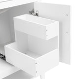 30" Bathroom Vanity with Sink  Multi-functional Bathroom Cabinet with Doors and Drawers Solid Frame and MDF Board, White - V.I.P Digital Presence