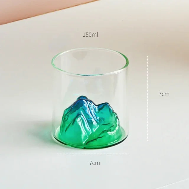 Small Transparent Glass Coffee Cup Mountain Glass Whisky Heat Resistant Tea Drink Milk Juice Cup Cups Drinking Glasses - V.I.P Digital Presence