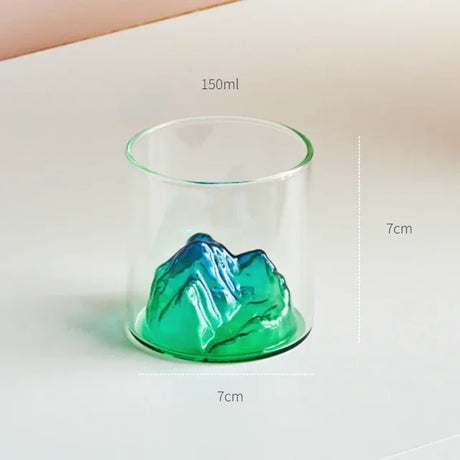 Small Transparent Glass Coffee Cup Mountain Glass Whisky Heat Resistant Tea Drink Milk Juice Cup Cups Drinking Glasses - V.I.P Digital Presence