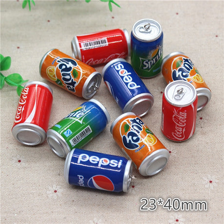5pcs Mix Colors Cute 3D Plastic Imitation Drink Cans Miniature Food Art Supply DIY Decoration Charm Craft,23*40mm - V.I.P Digital Presence