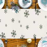Reindeer printed table flag Christmas snowflake linen tablecloth holiday decoration table cloth tea flag pad - V.I.P Digital Presence