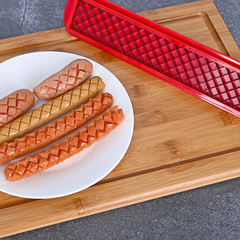 Cross - Groove Sausage & Hot Dog Slicer: Precision Mesh, Ideal Kitchen Accessory. - V.I.P Digital Presence