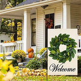 Spring Summer Welcome Wreath Garden Flag Magnolia Leaves Small Yard Flag Vertical Double Sided Burlap Farmhouse Seasonal - V.I.P Digital Presence