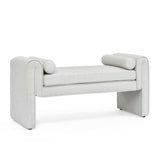 Bedroom storage stool, linen storage stool, large storage space, 50.39 inches white - V.I.P Digital Presence