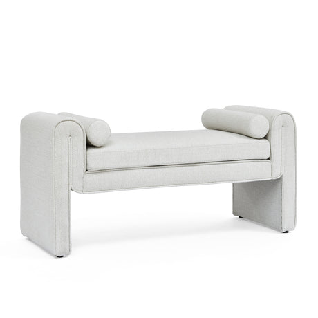 Bedroom storage stool, linen storage stool, large storage space, 50.39 inches white - V.I.P Digital Presence