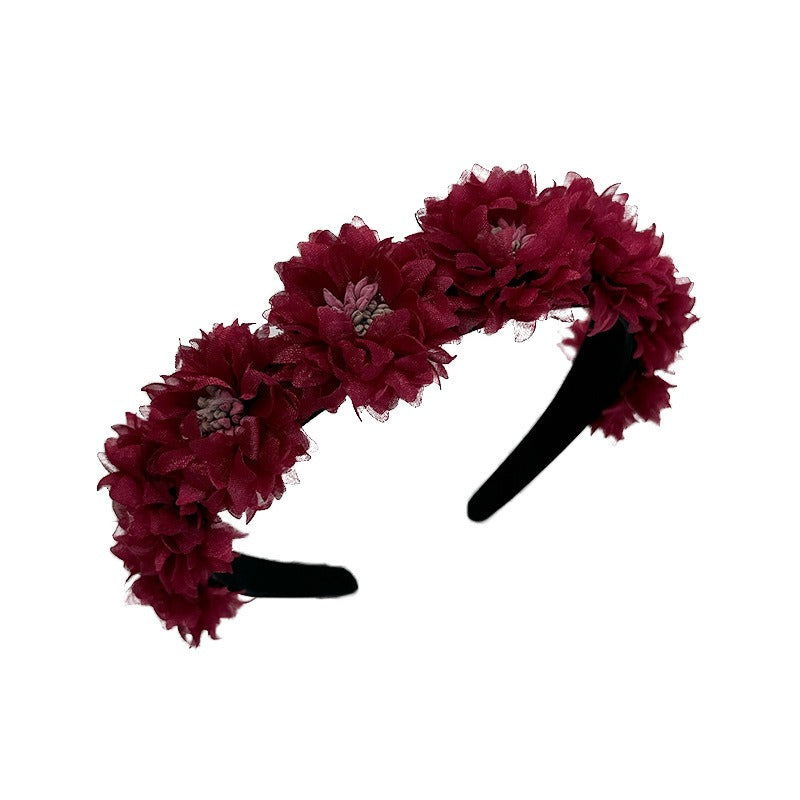 Fashionable fabric flower stamen flower hair hoop for women - V.I.P Digital Presence