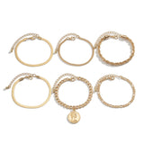Ins round pendant Bracelet set irregular metallic flat snake chain bracelet - V.I.P Digital Presence