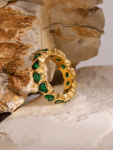 18K Gold-Plated Inlaid Zircon Ring - V.I.P Digital Presence