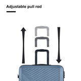 3 Piece Luggage Sets ABS Lightweight Suitcase with Two Hooks, Spinner Wheels, TSA Lock, (20/24/28) Blue