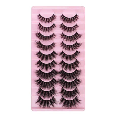 10 Pairs Of Messy Thick Imitation Mink Hair False Eyelashes 3D Stereo Realistic European And American Fried Hair False Eyelashes - V.I.P Digital Presence