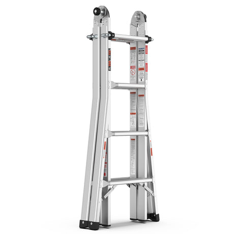 17ft Multi-Position Foldable Aluminum Ladder, A-Frame and Straight Ladder, ANSI 250lbs - V.I.P Digital Presence