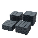Plastic interlocking deck tiles, 44 waterproof outdoor terrace deck tiles, 12 "x12" square gray - V.I.P Digital Presence