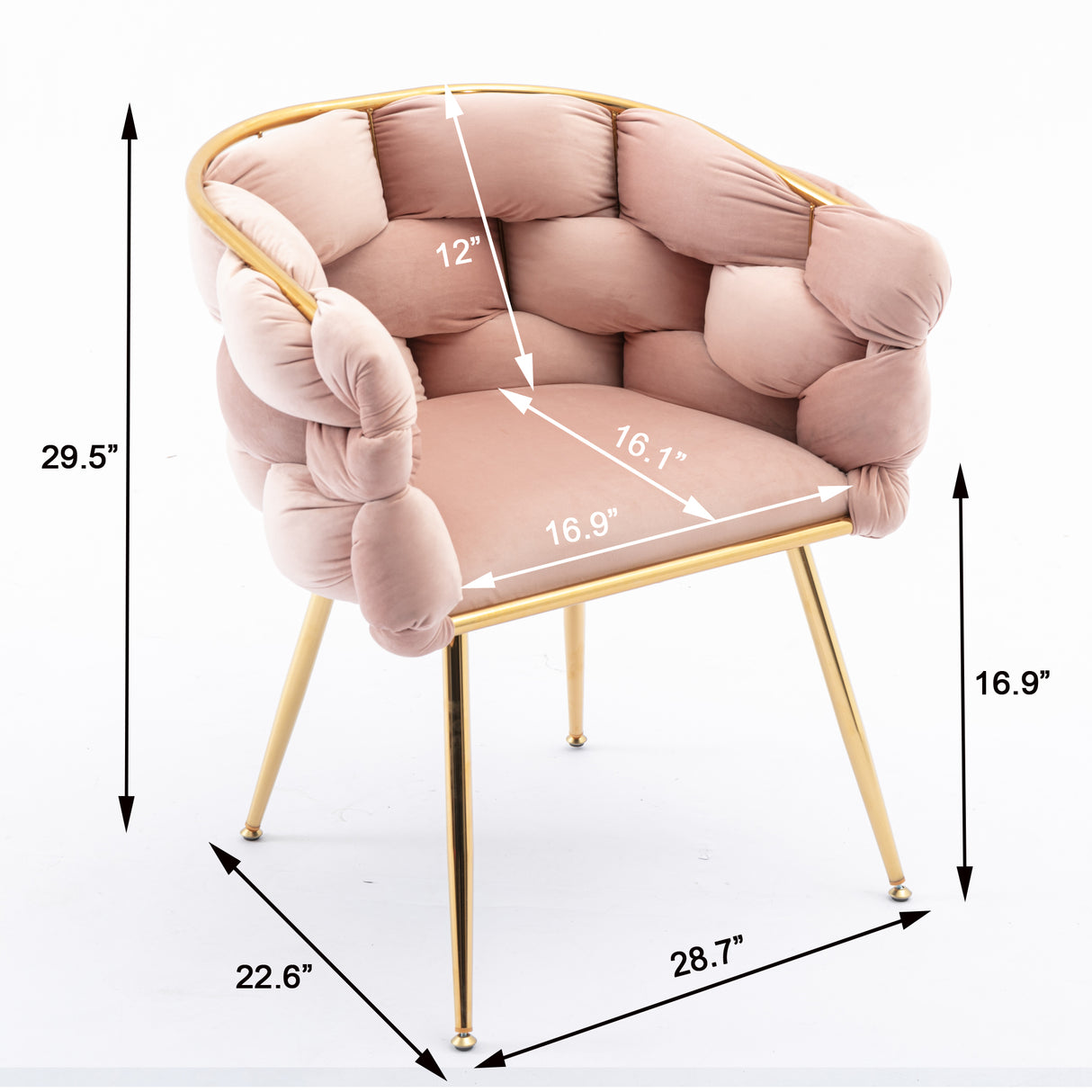 Luxury modern simple leisure velvet single sofa chair bedroom stool manicure table back chair pink set of 2 - V.I.P Digital Presence