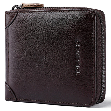 Men's Wallet Leather Zero Purse Zipper Wallet Horizontal Multi-Function Gift Box Wallet - V.I.P Digital Presence