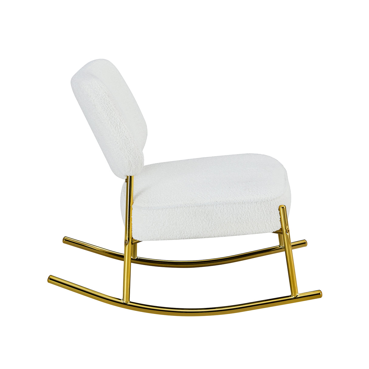 Teddy suede material cushioned rocking chair unique rocking chair cushioned seat