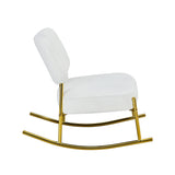 Teddy suede material cushioned rocking chair unique rocking chair cushioned seat