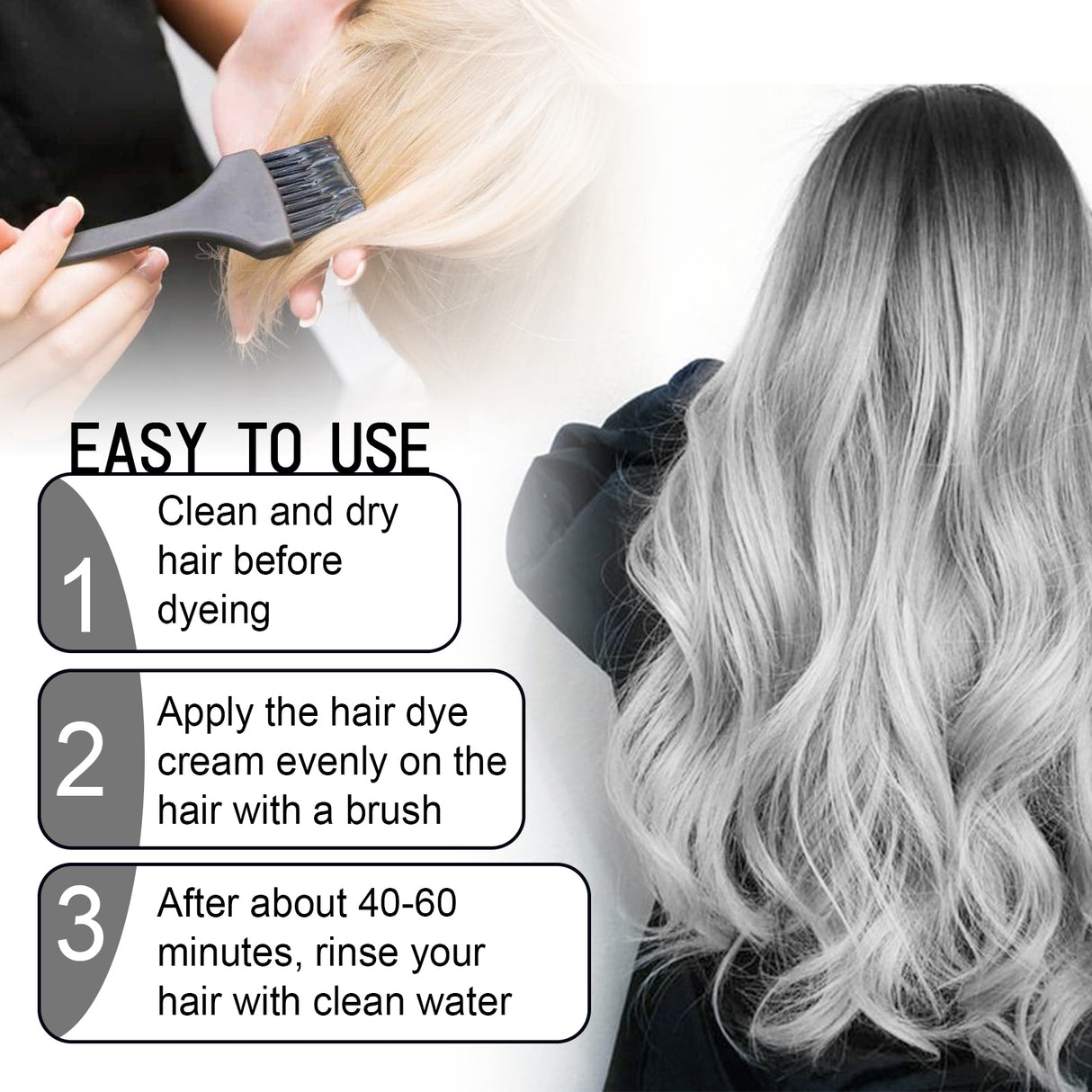 Gray Hair Balm Natural Hair Color Long Lasting, No Damage To Hair Easy To Color Easy To Clean Damp Hair Conditioner - V.I.P Digital Presence