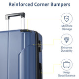 Hardshell Luggage Spinner Suitcase with TSA Lock Lightweight 20'' (Single Luggage) Blue + ABS + 20 Inch Carry On