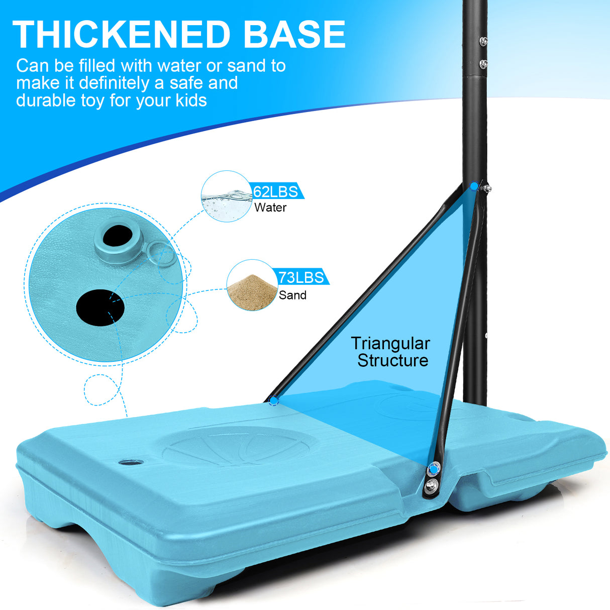 Portable Basketball Goal System with Stable Base and Wheels use for Indoor Outdoor teenagers youth height adjustable - V.I.P Digital Presence