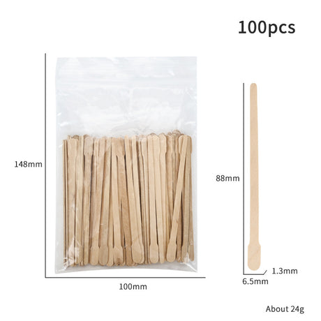 100-Piece Bag of Disposable Wooden Sticks for Hair Removal Waxing and Scraping Tools - V.I.P Digital Presence