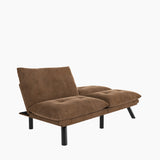 Leatehr Feeling Brown Convertible Folding Modern sofa Bed - V.I.P Digital Presence