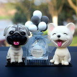 Cute doll decorations in the car, resin bobblehead dog animal bulldog, creative cute car ornaments - V.I.P Digital Presence