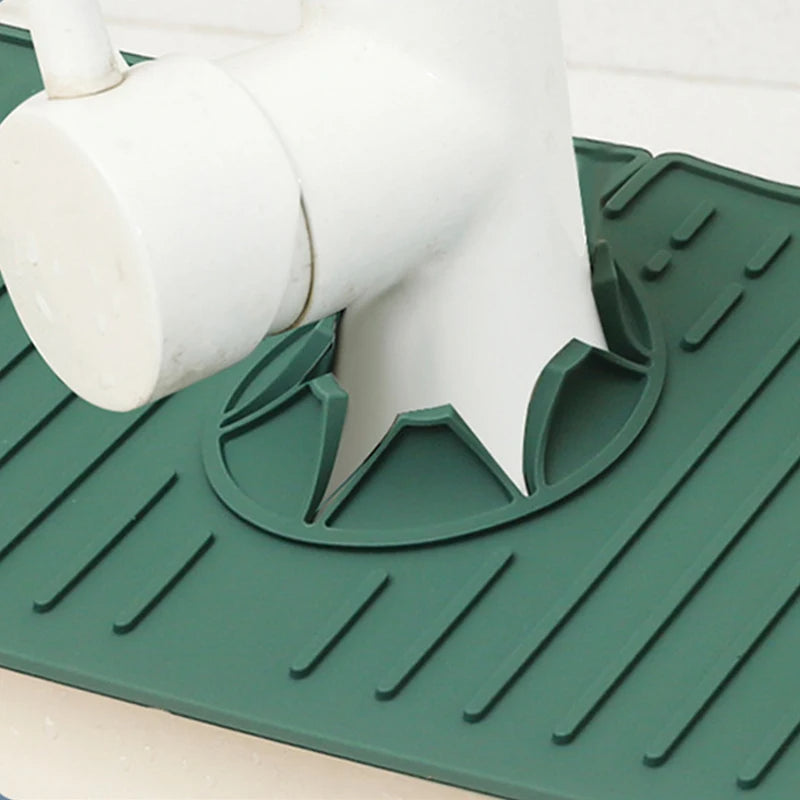 Kitchen Faucet Splash Pad Silicone Sink Faucet Splash Guard Mat Sponge Drain Rack Countertop Protector for Bath Kitchen Gadgets - V.I.P Digital Presence