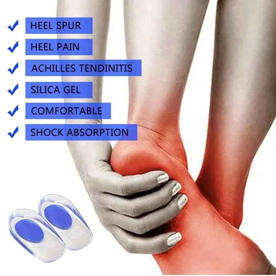 1pair Soft Silicone Gel Lnsoles Men Women TransparentRelieve Foot Pain Heel Lnsoles Foot Massager CareShoe Pad Foot Care Tool - V.I.P Digital Presence