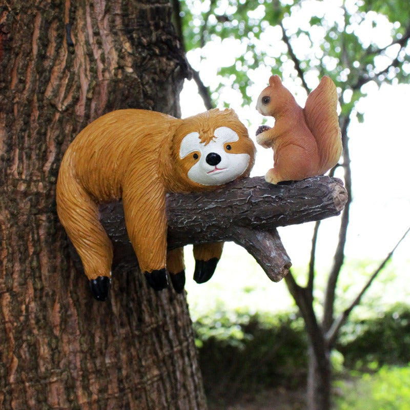Sloth and Squirrel Resin Hangers Garden Cute Animal Tree Hangers - V.I.P Digital Presence