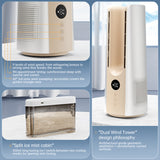 2025 NEW Portable Tower Fan – 6 Speeds, Mist Bladeless, for Bedroom/Living Room/Office - V.I.P Digital Presence