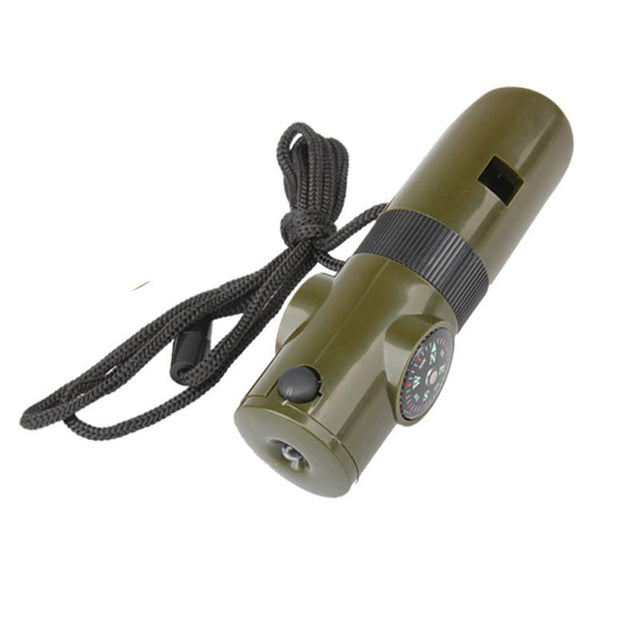 Camping Survival Whistle With Compass Thermometer Flashlight Magnifier - V.I.P Digital Presence