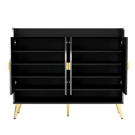 U-Can shoe cabinet with door, 11 layers with adjustable shelves, modern wooden shoe cabinet (PVC surface) - V.I.P Digital Presence