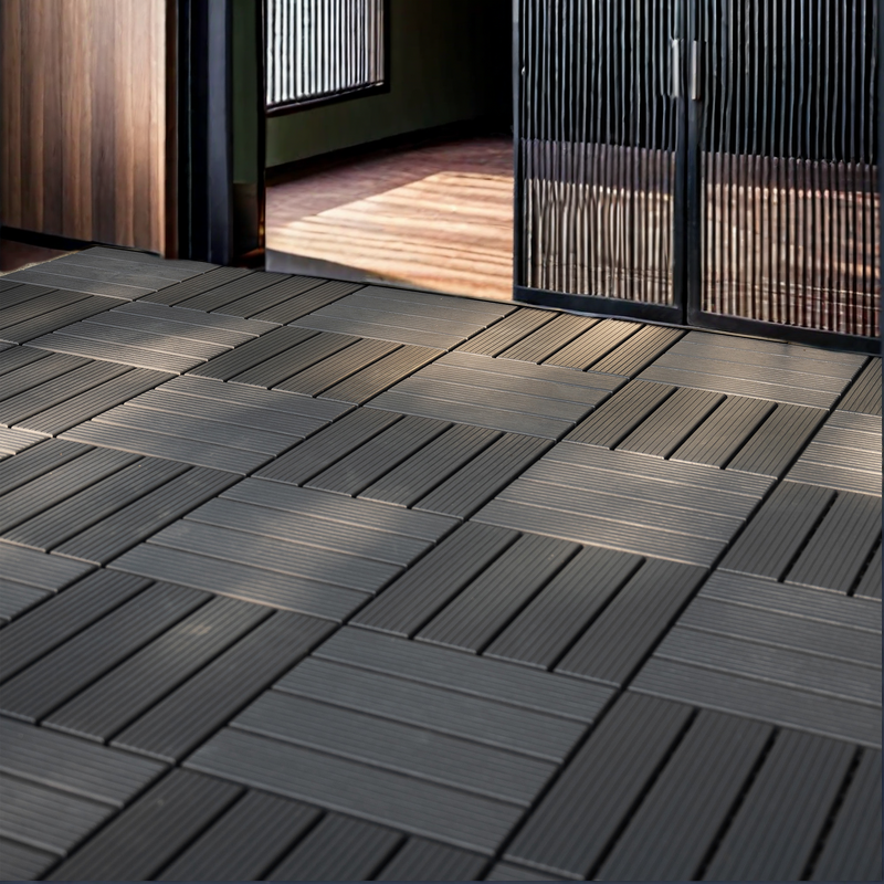 44 pieces of 12x12 square waterproof outdoor terrace tiles - interlocked, all-weather, anti slip, easy to assemble - V.I.P Digital Presence