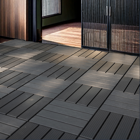 44 pieces of 12x12 square waterproof outdoor terrace tiles - interlocked, all-weather, anti slip, easy to assemble - V.I.P Digital Presence