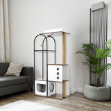 cat climbing frame,Cat Tree,Modern Cat Tower, Multi-Level Cat Condo with 1 Caves,2 Scratching Posts,Perch,for Indoor Cats - V.I.P Digital Presence