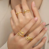 Titanium Steel Snake Shape Bypass Ring - V.I.P Digital Presence