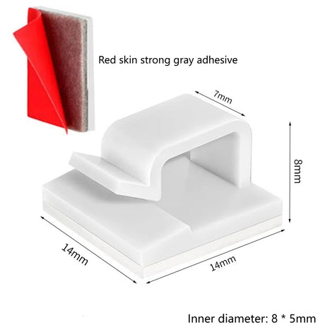 Wire fixing clip adhesive R-type wiring buckle for cable storage without punching holes bundle wire compression clip - V.I.P Digital Presence