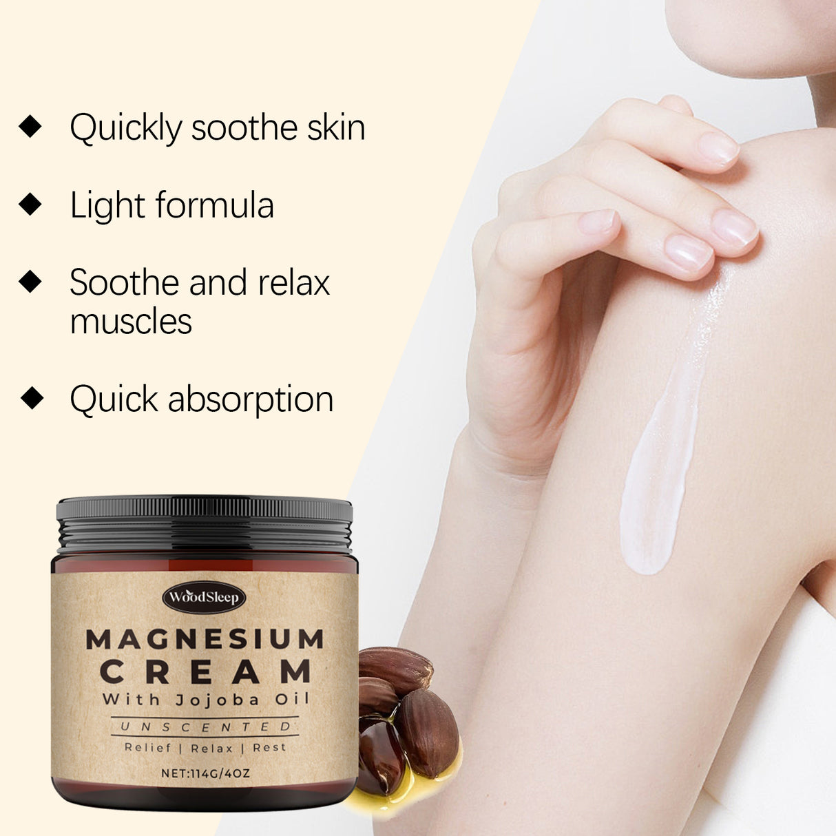 Sleep Magnesium Cream Gently Nourishes Body Skin Care Sleep Body Care Sleep Magnesium Cream