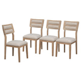 TREXM Classic and Traditional Style 6 - Piece Dining Set, Includes Dining Table, 4 Upholstered Chairs & Bench (Natural Wood Wash）