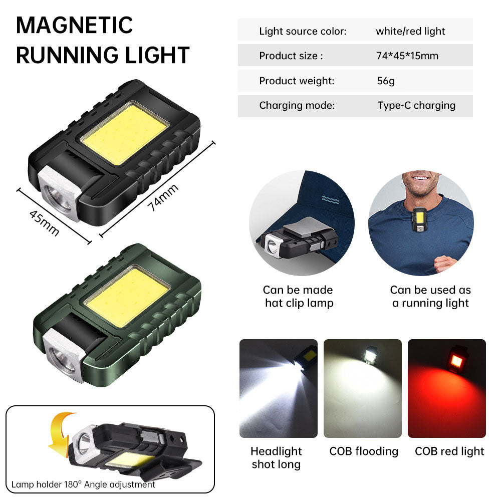 Outdoor Sports Night Running Safety Warning Light Field Floodlight Magnetic Suction Illumination Street Lamp Clip Cap Running Light - V.I.P Digital Presence