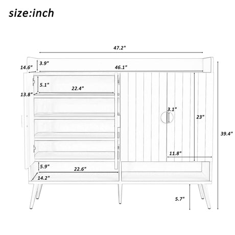 U-Can shoe cabinet with door, 11 layer shoe cabinet with adjustable shelves, modern wooden shoe cabinet (matte surface) - V.I.P Digital Presence