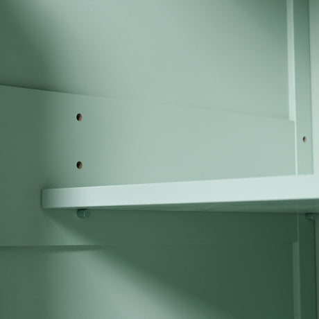 Kitchen trolley, cabinet door internal storage rack with storage cabinet and 3 dining room drawers, mint green - V.I.P Digital Presence