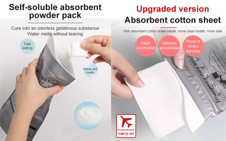 4 bolsas de orina de emergencia para exteriores, 700 ml, fáciles de transportar, mini inodoros móviles de viaje para bebés, mujeres y hombres. 